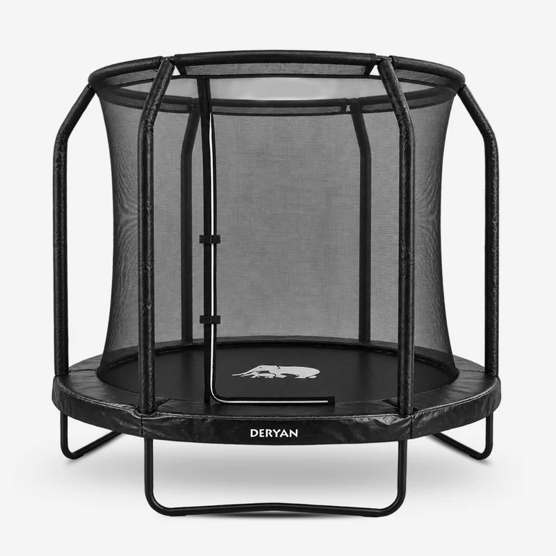 Trampoline pour enfants de 183 cm avec filet de sécurité et échelle - Noir