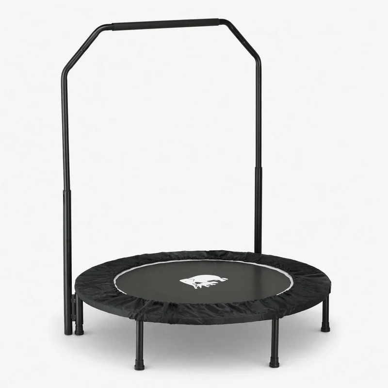 Trampoline de fitness pliable de 100 cm avec poignée - Noir