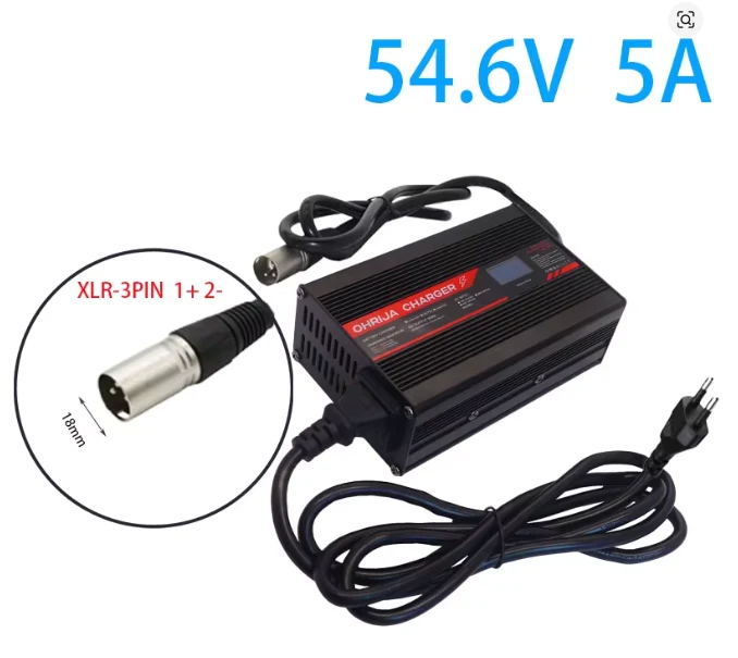 Chargeur Lithium 48V/ 5A – Charge rapide avec connecteur au choix