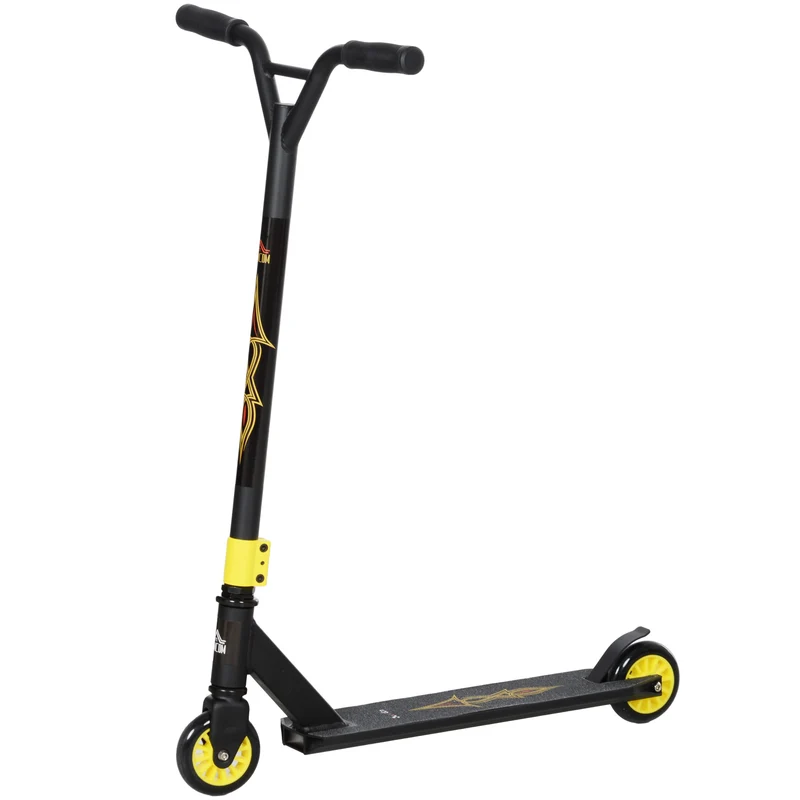 Trottinette freestyle professionnelle, pour figures, en aluminium et métal, revêtement en similicuir, pour enfants et adultes, couleur or