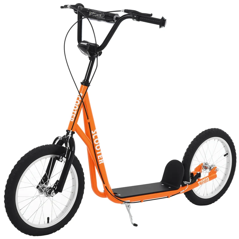 Trottinette pour enfants 5+ avec guidon réglable à double freins avant et arrière, orange