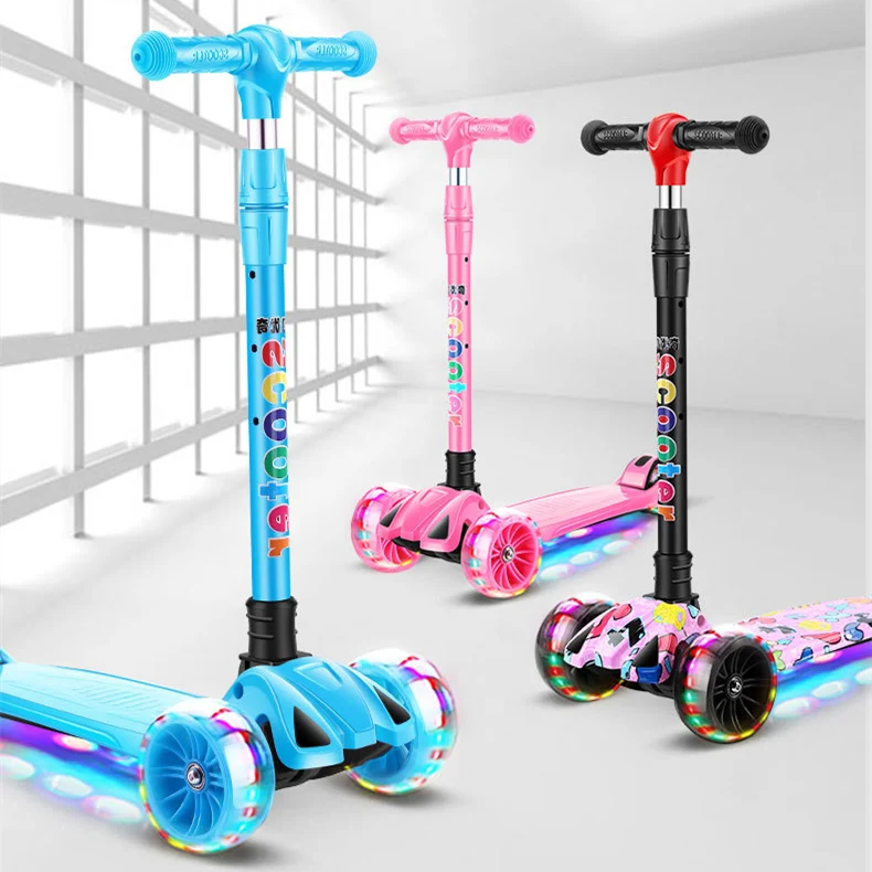 Nouveau trotteur-trottinette 2 en 1 pour enfants de 2 à 12 ans avec roues lumineuses