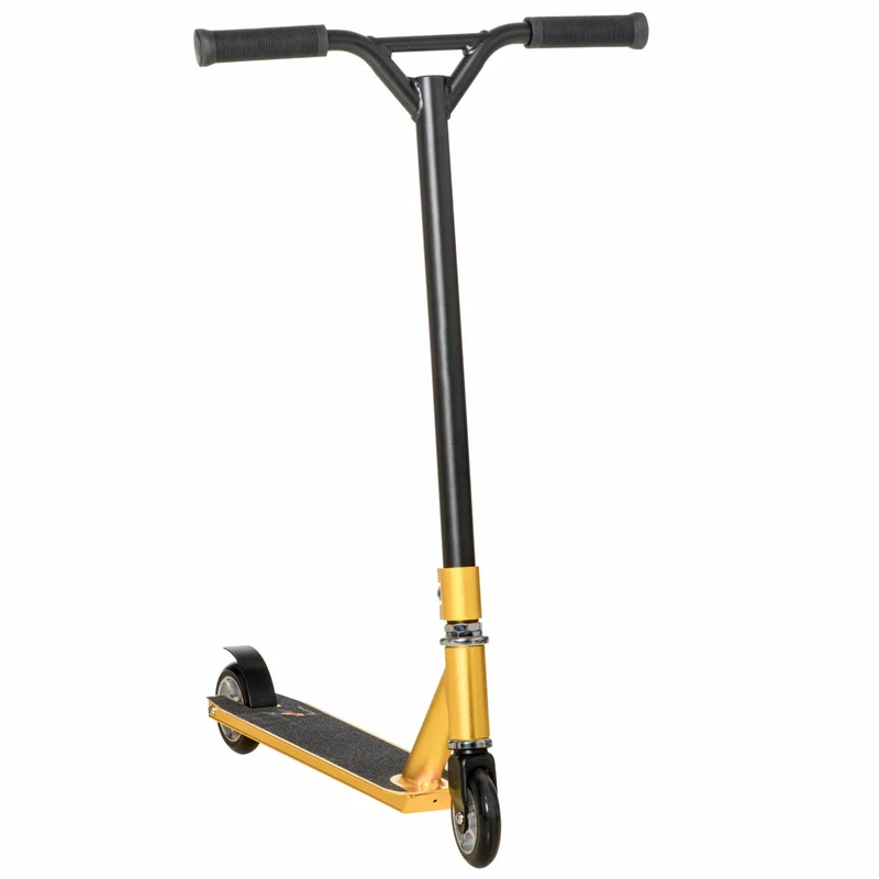 Trottinette freestyle pour débutants, modèle 360° avec plateau léger en aluminium et roulements ABEC 7, pour les 14 ans et plus, coloris doré.