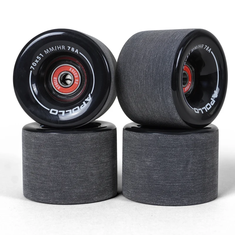 Roues Apollo Noires pour Longboard & Skateboard