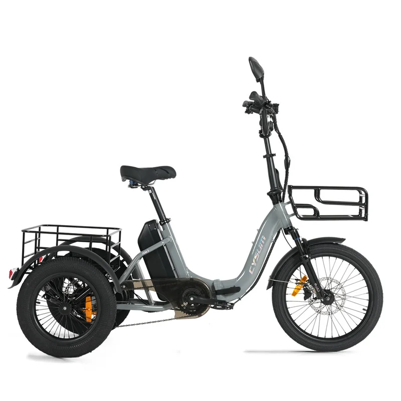 CYSUM AG1 Pro 48V 750W Electric Tricycle High Speed Electric Foldable Bicycle for Adults, Three-Wheeled Cargo E-bike with 20AH Removable Battery with
