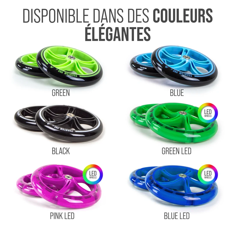200 MM JEU DE ROUES DE RECHANGE POUR TROTTINETTE DE VILLE - PHANTOM / SPECTRE