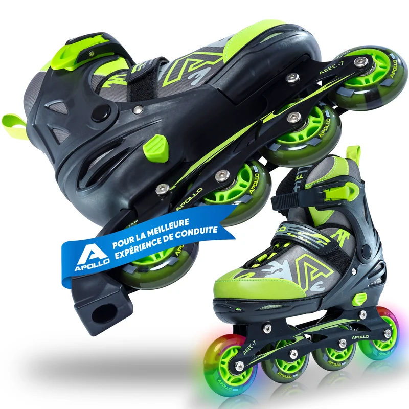 Champion rollers adultes/enfants à pointure réglable - Vert