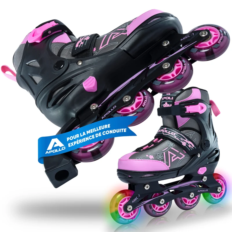 Champion rollers adultes/enfants à pointure réglable - Rose