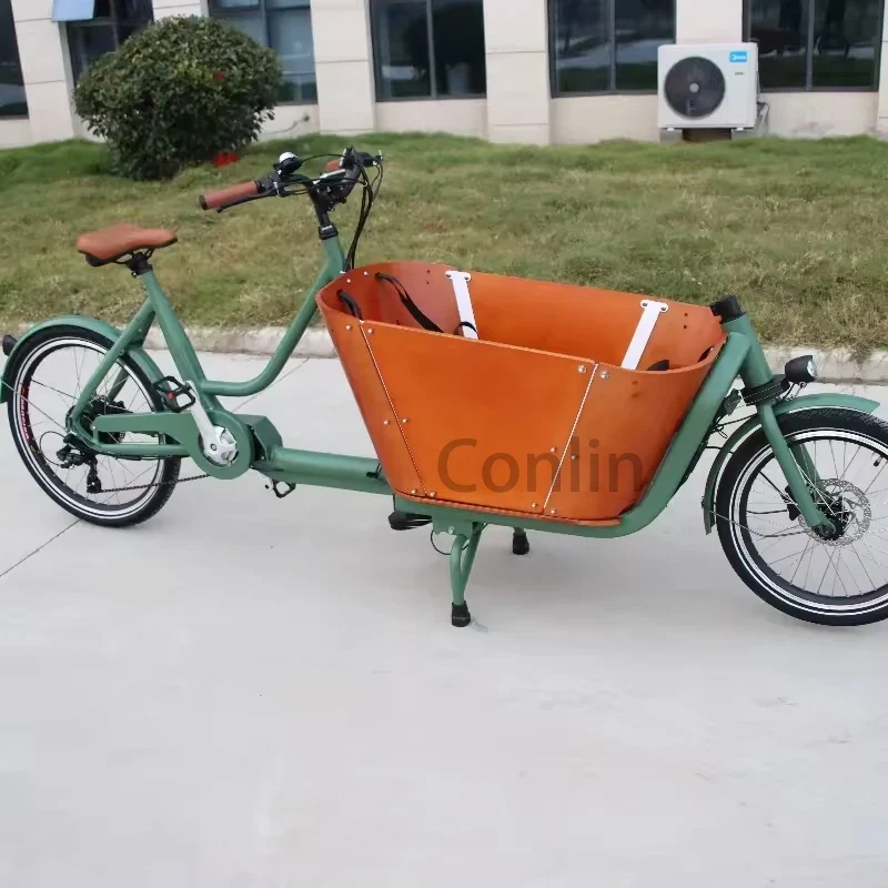 Biporteur Hollandais Électrique Familial | Vélo Cargo 2 Roues | Charge 300 kg – 4 Places