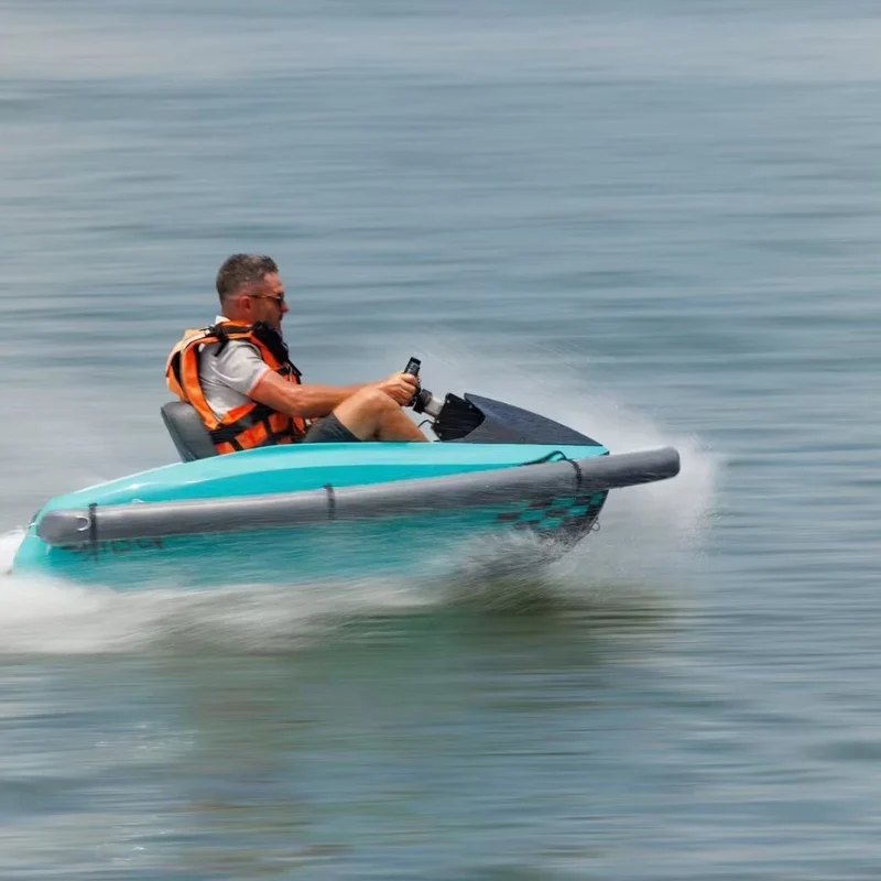 Mini Bateau Jet Ski Électrique en Fibre de Verre, 45 km/h,