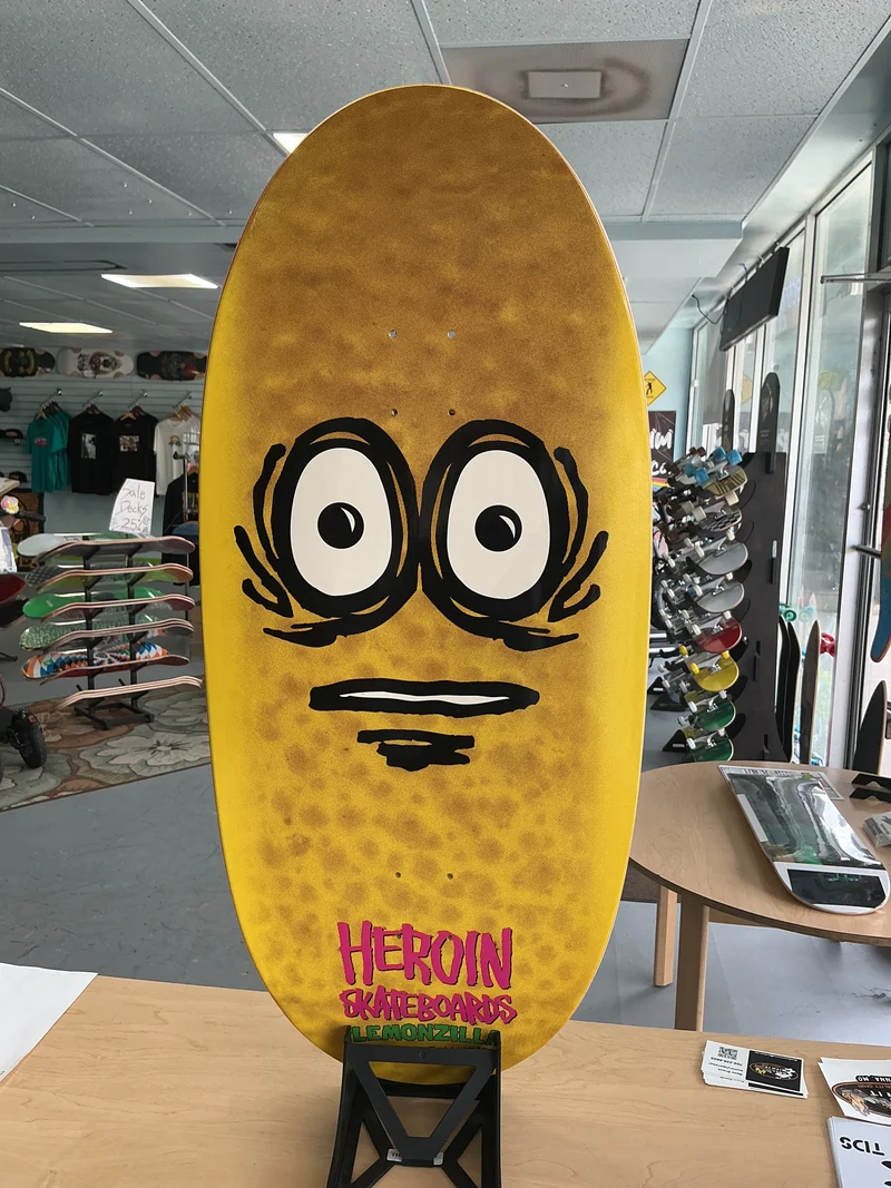 Heroin Team Lemonzilla Shaped Deck 13.5