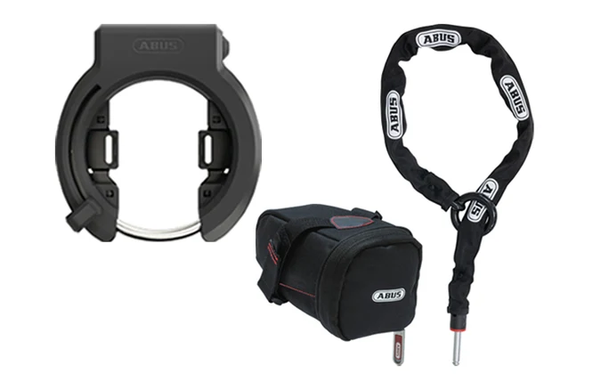 Abus Antivol cadre Granit XPlus 6950M NR sans support & chaîne 6KS/100 avec sacoche de selle ST5950 noir