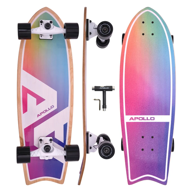 Surf Style Skateboard - Apollo Rainbow