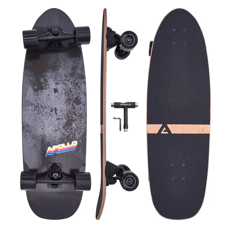 Surf Style Skateboard - Black Marble