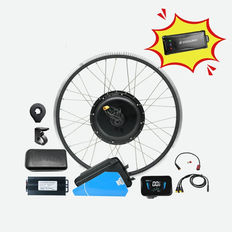eSoulbike™ 48V 1000W Gearless Rear Hub Wheel Ebike Conversion Kit