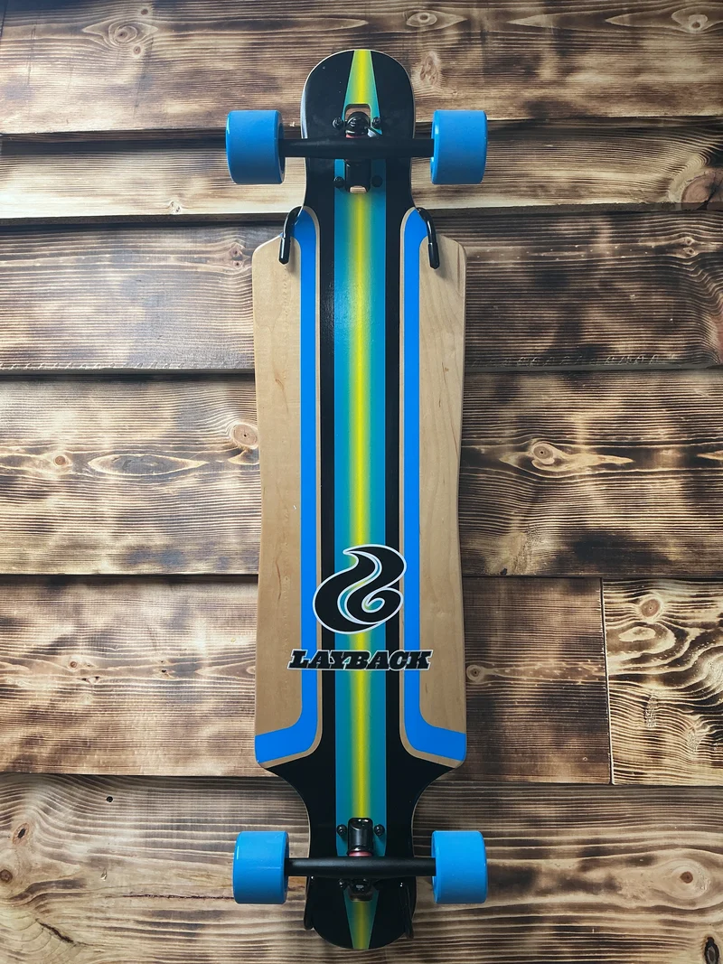 Layback Finish Line Drop Through Blue Longboard