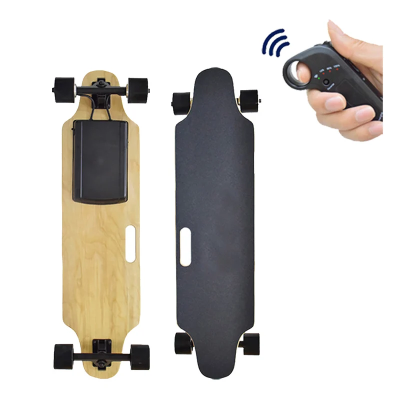 pro deck tout terrain skateboard électrique 800w dual motor longboard moteur double trace en w distance 15 km vitesse Max 25 km heure poids Max 100 kg temps de charge 2h