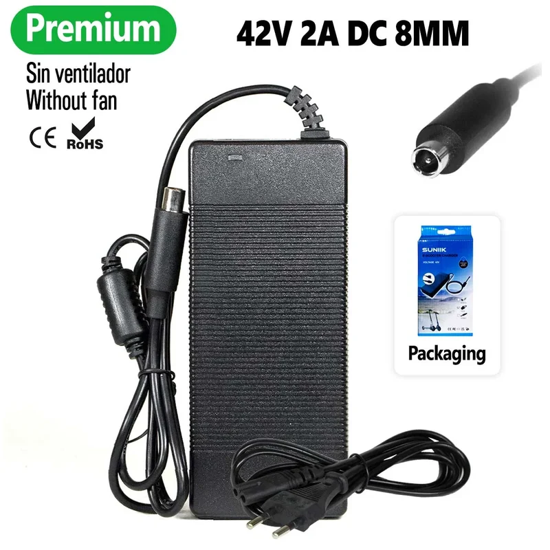 Chargeur premium pour Xiaomi et Ninebot 42V 2A connecteur DC8MM