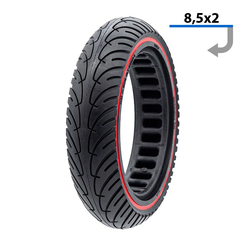 Pneu plein 8.5x2.0 NEW souple ligne rouge pour xiaomi trottinette, wispeed