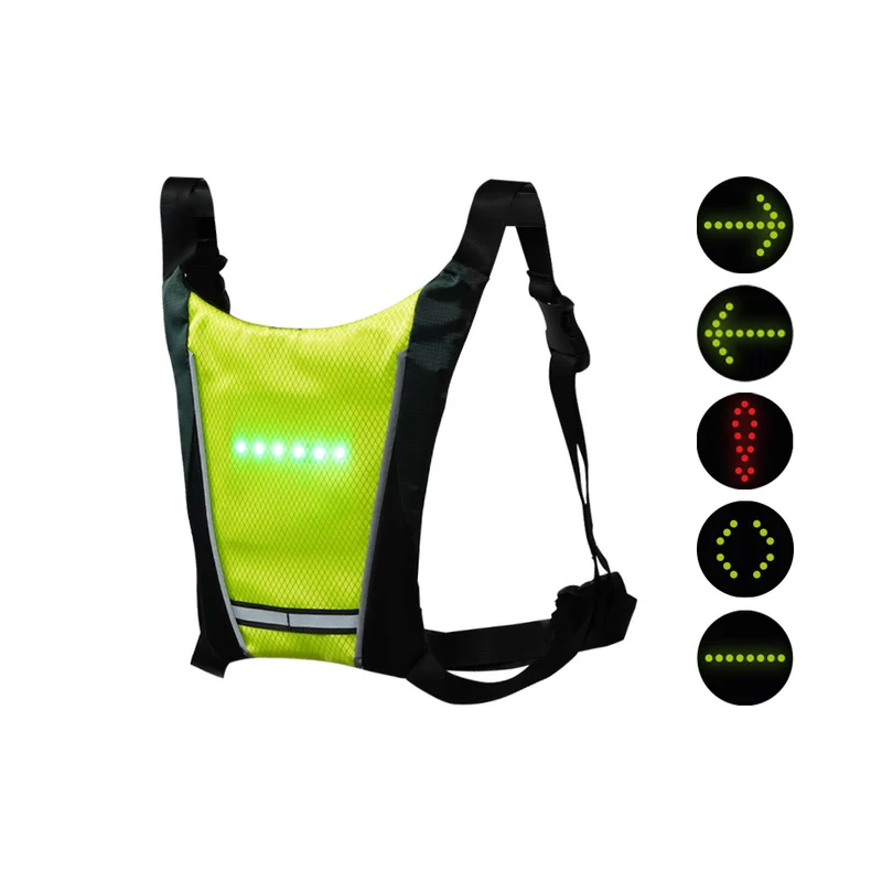 Gilet signalisation LED avec telecommande reflechissant jaune