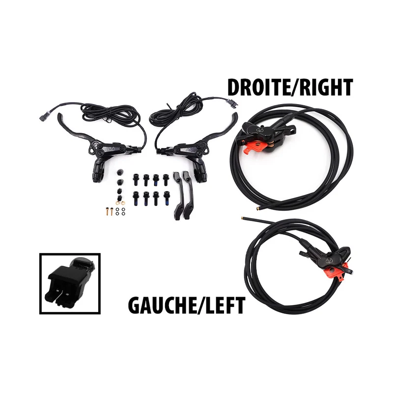 Kit freins hydrauliques 4 pistons connecteur SM (1x AR gauche / AV droite + 1x AR droite /AV gauche)
