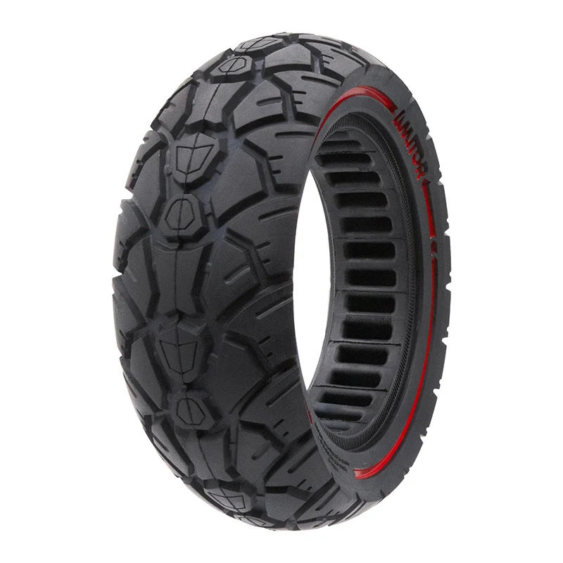 Pneu plein 10×3,0/255×80 (80/65-6) rouge [Amitor]