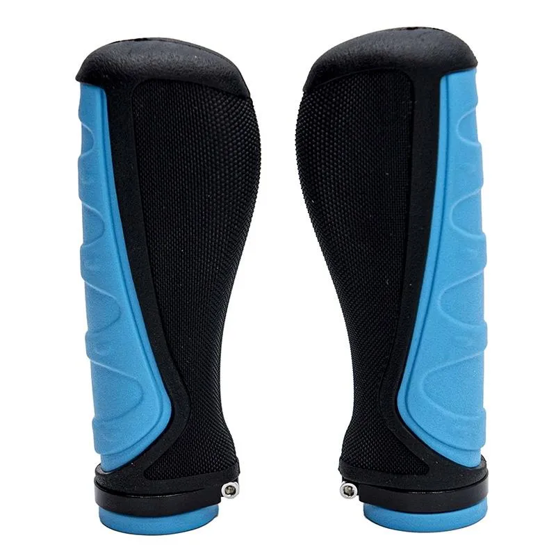 Poignées ergonomiques en silicone avec verrouillage bleu - 2 pcs.
