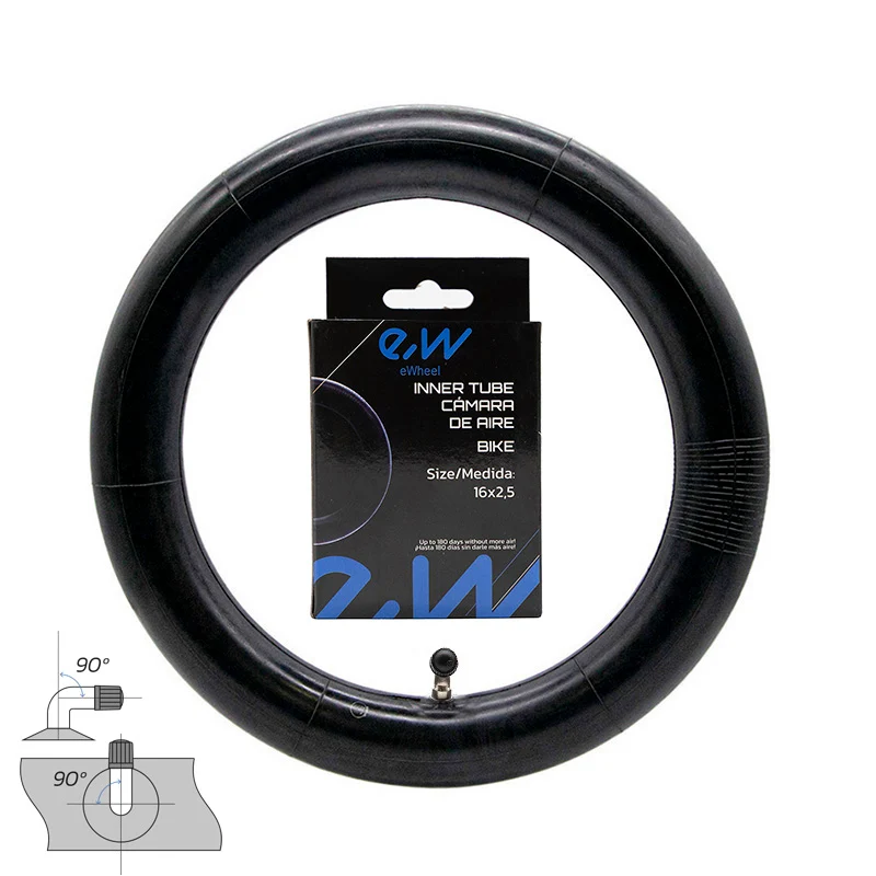 Chambre à air 16x2,5 valve coudée 90x90 [Ewheel]
