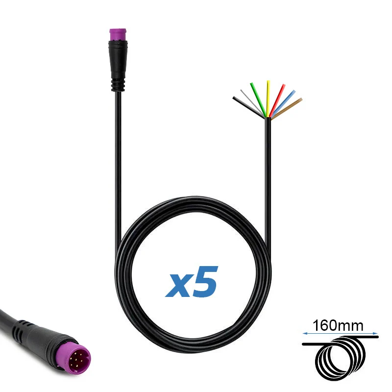 Connecteur étanche 8mm 7 broches - 5M