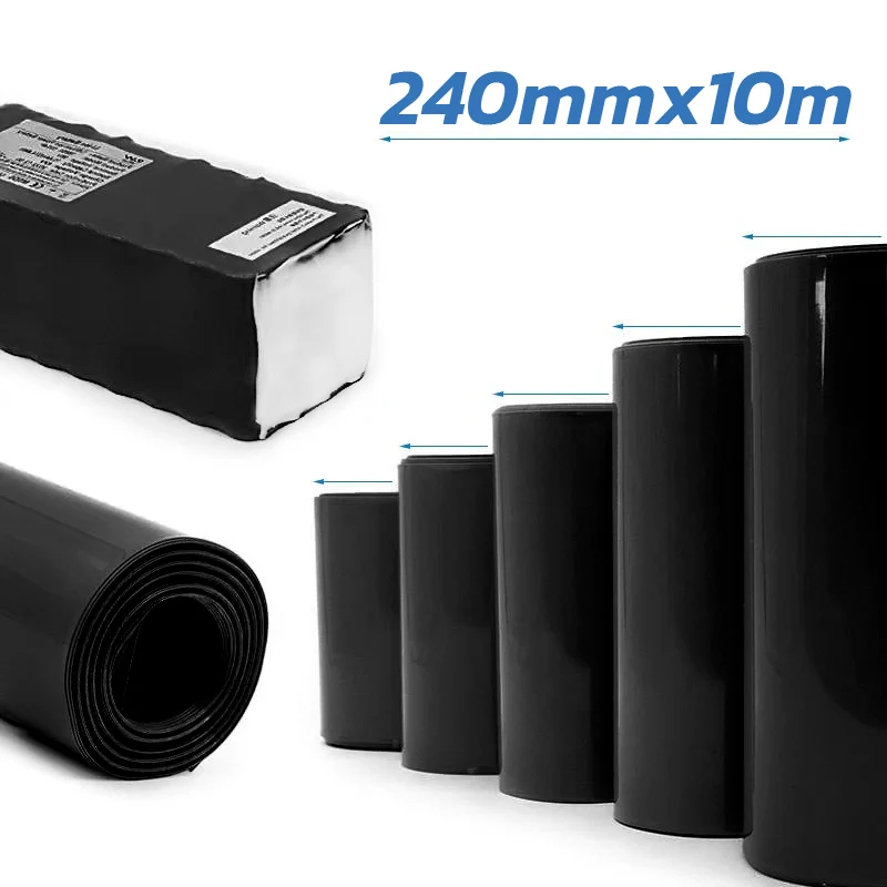Gaine thermo retractable noire 240m 10M