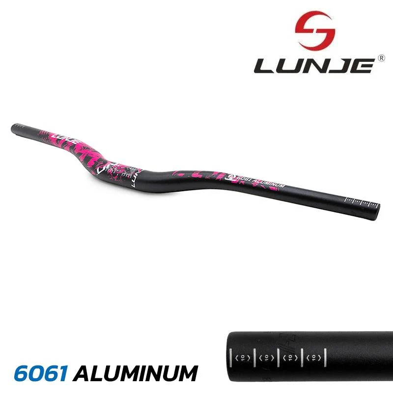 Guidon de 720mm avec élévation 25mm noir-rose