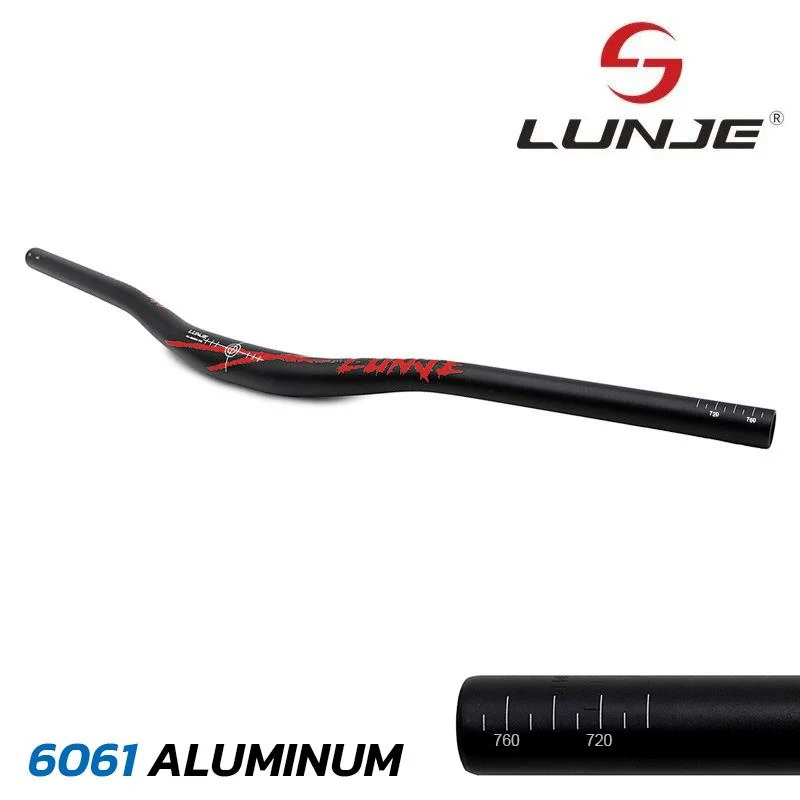 Guidon de 780mm avec élévation 25mm noir-rouge