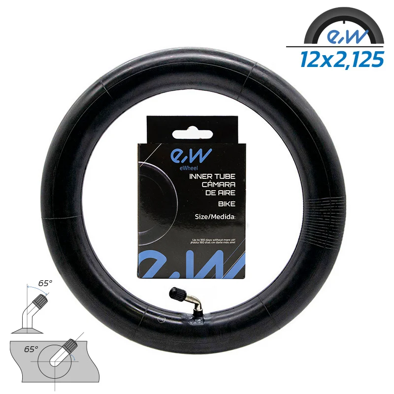 Chambre à air 12x (1,75 /2 /2,125) VC 65x65º Ewheel