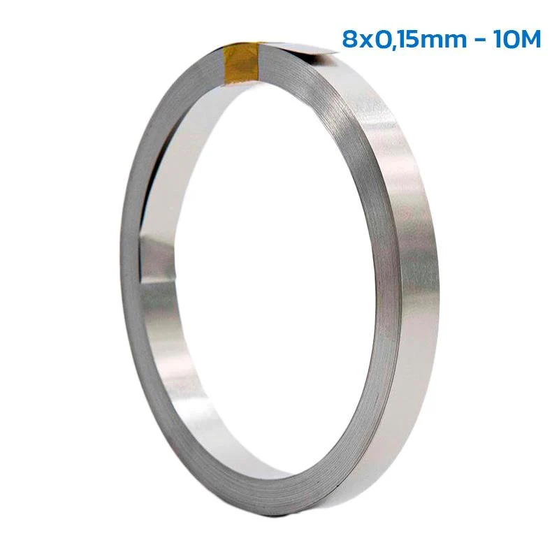Nickel (acier plaque nickel) 8x0,15 mm -10m