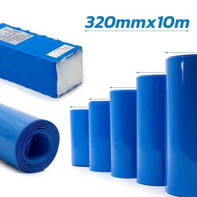 Gaine thermorétractable bleu 320mm 10M