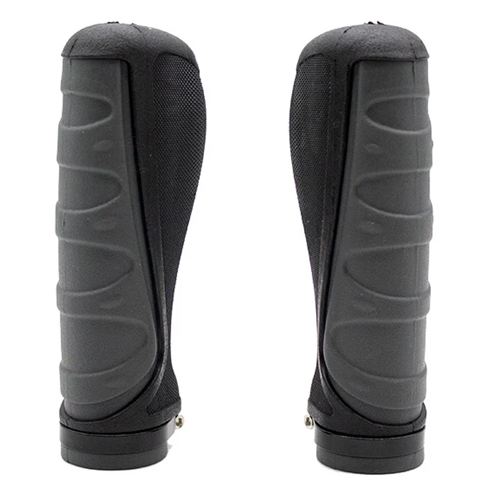 Poignées ergonomiques en silicone avec verrouillage gris - 2 Pièces