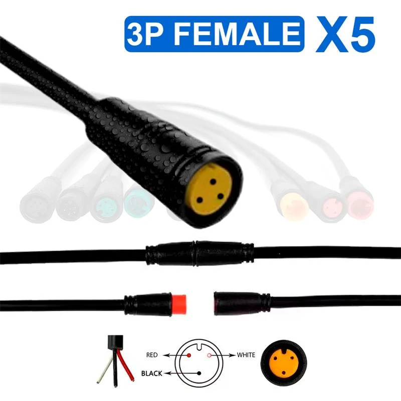 Connecteur étanche 8mm 3 broches - 5pcs