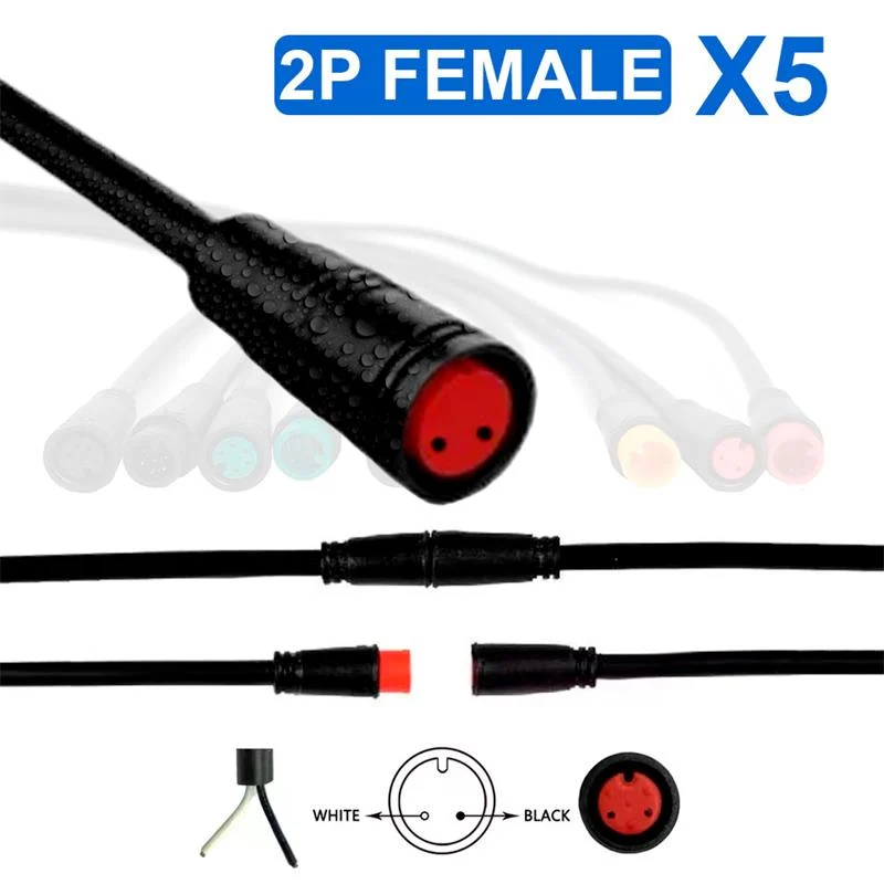Connecteur étanche 8mm 2 broches - 5pcs
