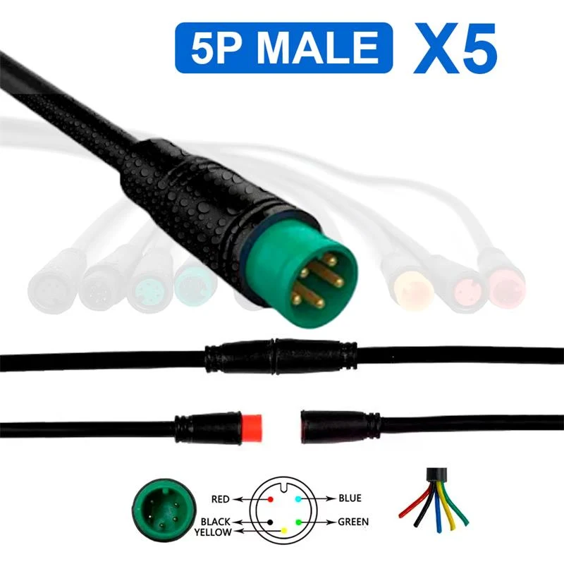 Connecteur étanche 8mm 5 broches - 5pcs