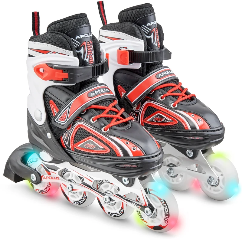 Super Blades X Pro - Rollers avec roues à LED illuminées - Rouge