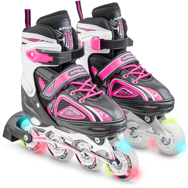 Super Blades X Pro - Rollers avec roues à LED illuminées - Rose