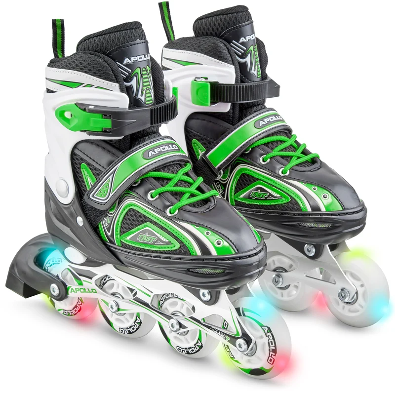 Super Blades X Pro - Rollers avec roues à LED illuminées - Vert