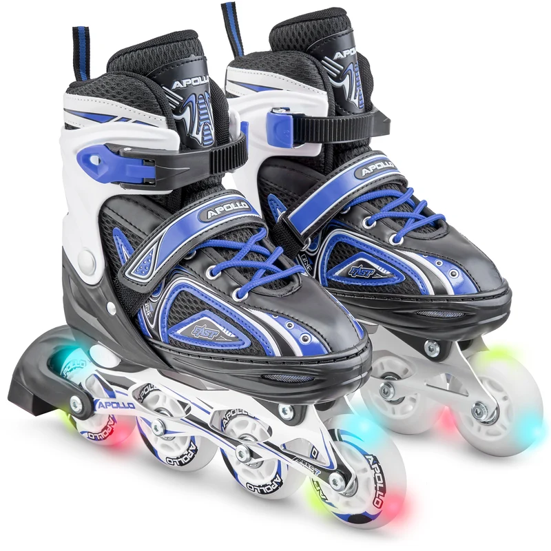 Super Blades X Pro - Rollers avec roues à LED illuminées - Bleu