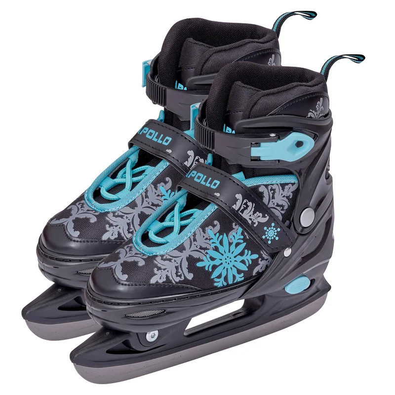 Patins à glace femme X Pro - pointure ajustable - Noir/Menthe