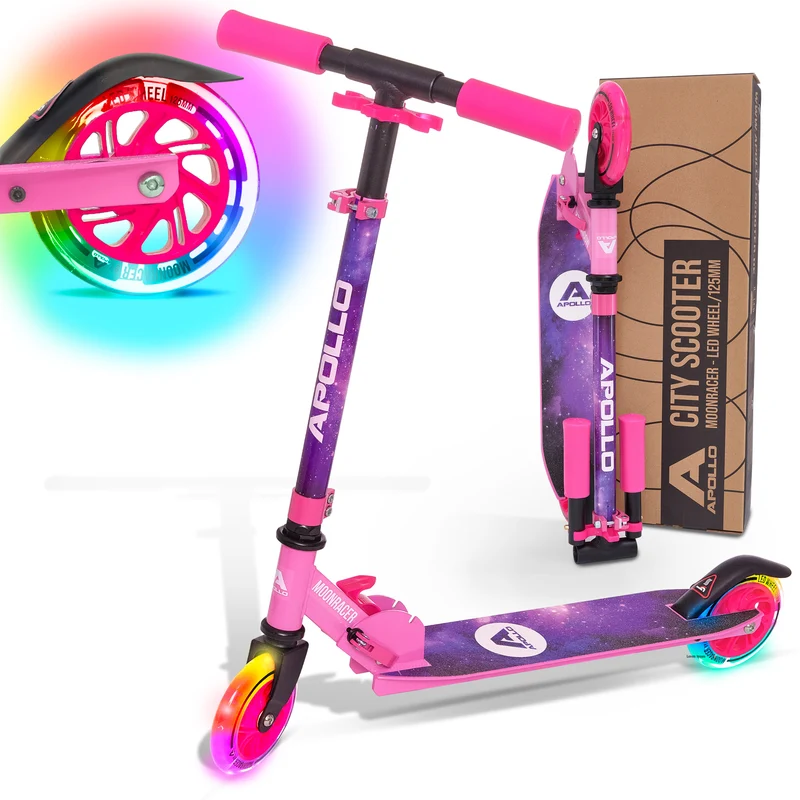 Trottinette enfants à LED - Moonracer - Trottinette pour enfants avec suspension