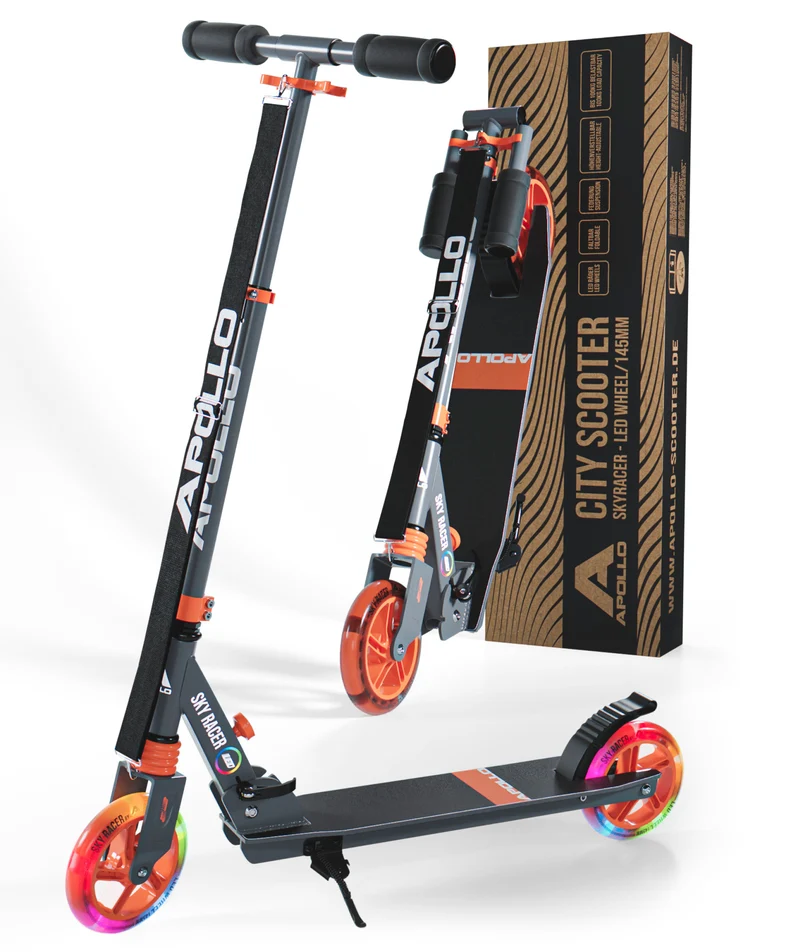 Trottinette Skyracer - trottinette urbaine à suspension avec roues LED 145 mm