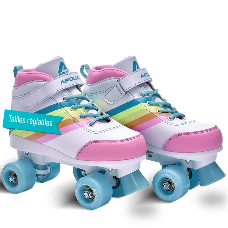 Soft Boots patins à roulettes enfants filles disco - pointure réglable - Rainbow Star