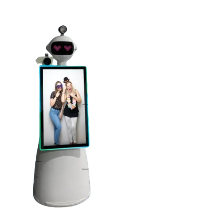 Robot Photobooth Humanoïde pour Événement – MC-1104 MiCity – Écran Tactile 32" – Impression Instantanée – Compatible Caméra, iPad – Idéal Mariages, Salons, Entreprises – Crédit Dès 74€/mois