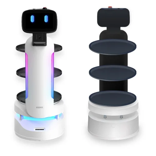 Robot Serveur Autonome pour Restaurant Burger – MC-89 MiCity – Acier Inoxydable – Navigation LDS SLAM – Autonomie 48h – Livraison de Nourriture – Idéal Fast-Food & Brasserie