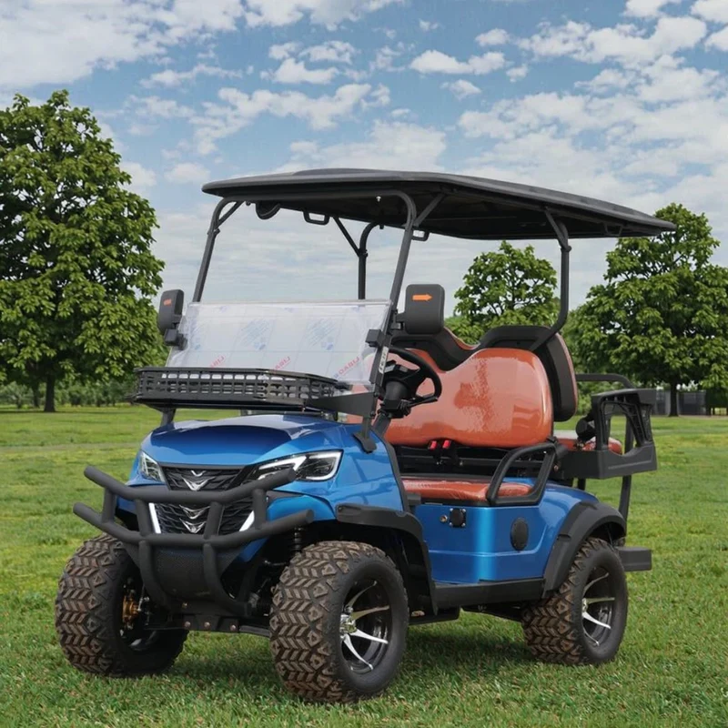 Chariot de golf électrique 4 places - 5 kW, 48 V, cadre acier